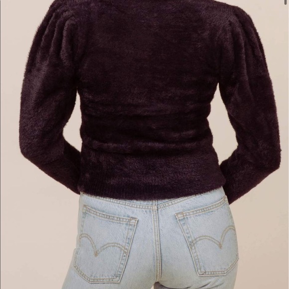 NWOT ASTR Stretchy black fuzzy sweater - Picture 7 of 12